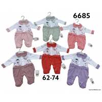 Kombinezony niemowlęce  6685  Roz  62-74  Mix kolor  